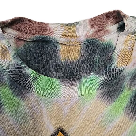 Vintage Beattles 1996 Rubber Soul Tie Dye T-shirt Men's L Green 90's Rock Iconic - Picture 7 of 10